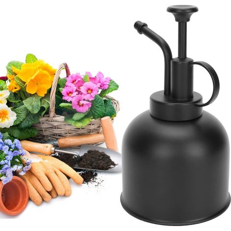 Pulvérisateur de Brume végétale, arrosoir à Une Main de Pompe supérieure de 300 ML Spritzer de Style Vintage pour Le Bureau à Domicile de Plantes de Jardin, 15 x 8,4 cm, Noir (1/5)