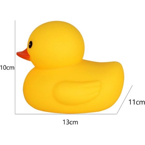 Set mit 3 Entenmüttern (13 cm) und 2 Entenküken (6 cm), quietschend, als Badespielzeug für die ganze Familie, für Kinder ab 12 Monaten, gelb (1/4)