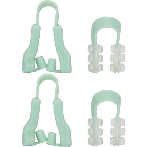 Pince de rehaussement nasal en silicone vert, clip portable pour redresser et affiner l'arête du nez (1/5)