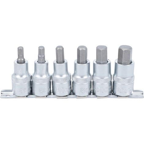 Jeu de douilles à embouts 12,5 mm (1/2") six pans intérieurs 6 - 14 mm 6 pièces BGS (1/3)