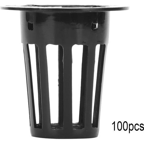 100 pièces serre hydroponique maille Pot hors-sol culture plante fleur culture panier noir (1/5)