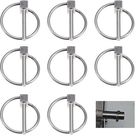 Assortiment de 8 goupilles fendues pliantes, goupilles de verrouillage en acier inoxydable de 3 mm, goupilles de verrouillage, goupilles d'ancrage, boulons de verrouillage, goupilles fendues annulaire (1/5)