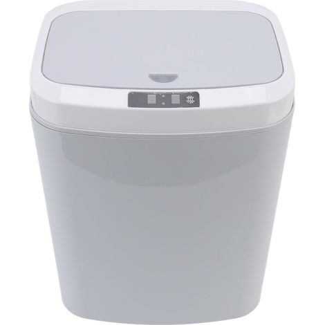 Poubelle automatique 16L intelligente avec détecteur de mouvement pour cuisine, salon, salle de bain - Gris (1/5)