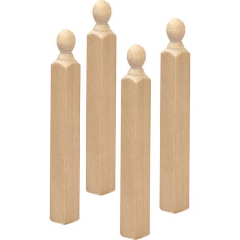 Poteaux de départ miniatures pour escaliers de maison de poupée, kit de décoration compatible avec 4 pièces (1/5)