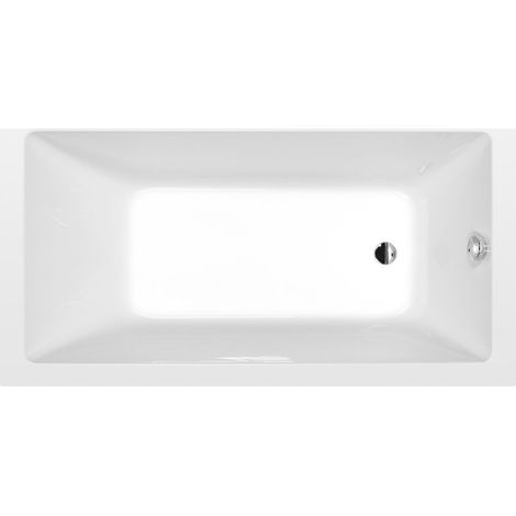Baignoire rectangulaire 160x80 cm acrylique blanc – Encastrable pour mur – Évacuation pieds – Trop-plein – 71722 – Polysan