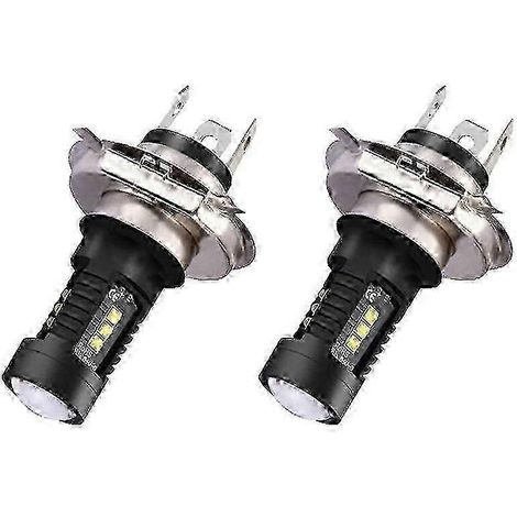 Yalo 2 Stück H4 9003 60W 6000K LED-Scheinwerfer für Auto, Fern- und Abblendlicht, Nebelscheinwerferbirne
