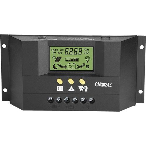 Solarladeregler, 3-stufig, PWM, 12 V, 24 V, 30 A, intelligenter Laderegler, einstellbares LCD-Display, Überlastschutz