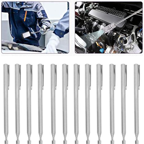 Lot de 12 pinces magnétiques télescopiques de 900 g avec clip de poche. Idéales pour récupérer vis, écrous et goupilles. Un cadeau parfait pour un anniversaire, la fête des Pères ou la Saint-Valentin. (1/5)