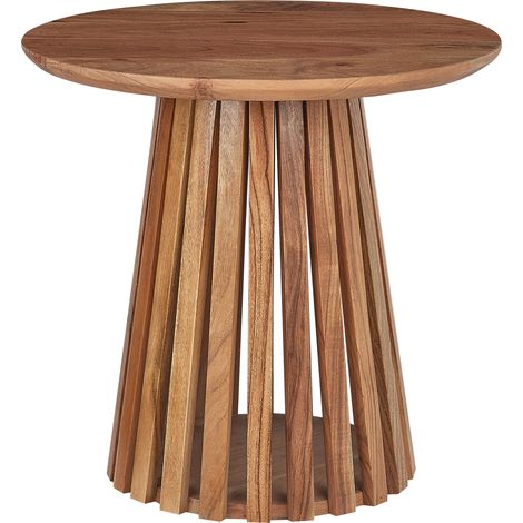 Mesa de centro moderna redonda madera de acacia oscura Mesilla (1/5)