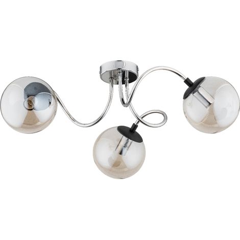 Plafonnier moderne chromé bras ondulés 3xE14 10W DEXA (1/2)