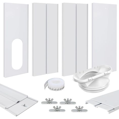 Kit de 4 placas de ventana para aire acondicionado portátil de 13/15 cm de diámetro. Kit de ventilación para ventana. Kit de placa de parabrisas para aire acondicionado portátil.