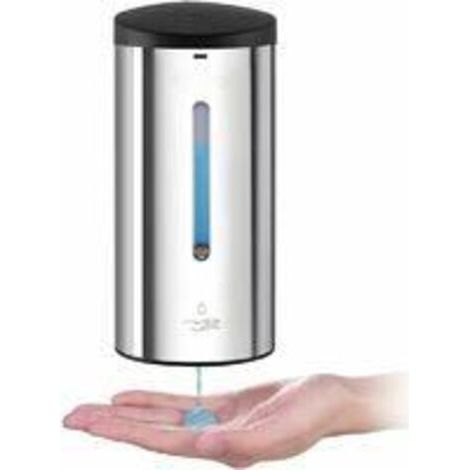 Distributeur de savon automatique de 800 ml, distributeur de savon mural en acier inoxydable poli pour usage commercial, adapté aux salles de bain, salles d’eau et cuisines.