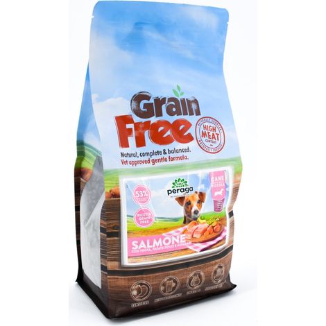 CROCCHETTE PERAGA GRAIN FREE PER CANE ADULTO TAGLIA PICCOLA 2KG SALMONE (1/4)