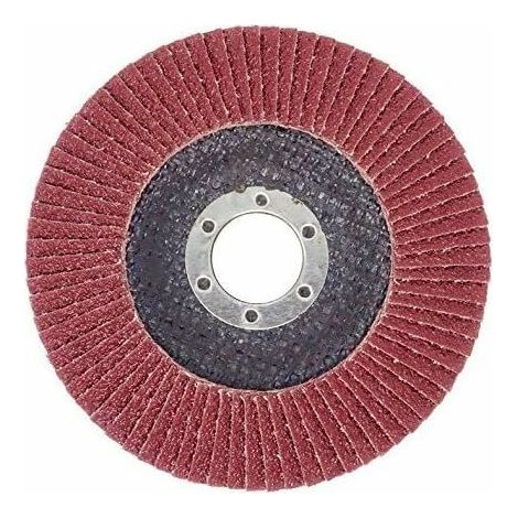 Bac à disques │ Rouge │ 10 pièces │ Diamètre 125mm │ Trou 22mm │ 40/60/80/120 grains │ Acier inoxydable │ Disque de ponçage │ Lamelle │ Disque de polissage │ - (40 grains) (1/4)