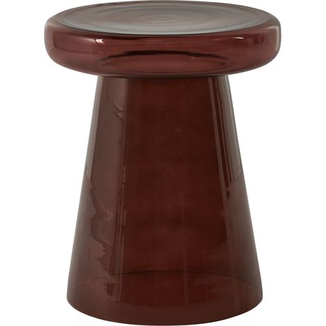 Table d'Appoint Ronde ø 39 cm en Verre Teinté Transparent Marron Foncé Caldera (1/5)