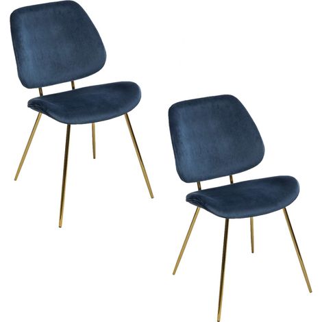Lot de 2 chaises design en velours et métal SLOW (1/4)
