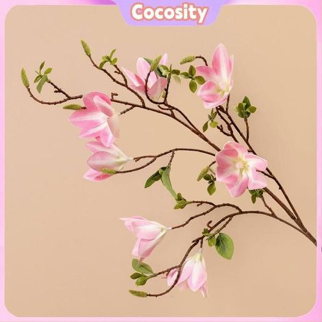 Bouquet de fleurs artificielles - COCOSITY - Bouquet 7 têtes - 100 cm - Rose - Soie réaliste (1/5)