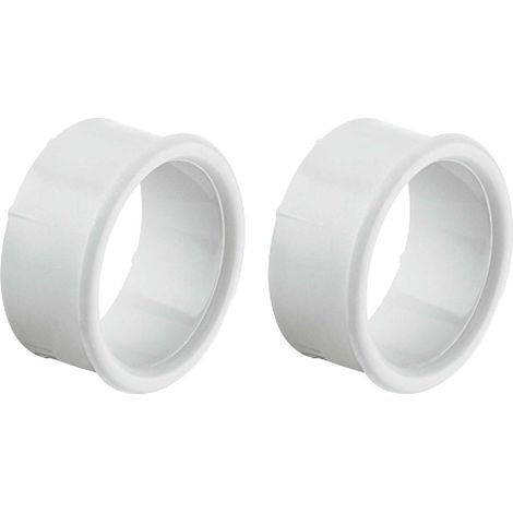 2x Anneau d'aération rond plastique Delrin avec bord de recouvrement à encastrer Ventilation Cache Protection Plafond Mur Rosette, Ø38mm blanc (1/2)