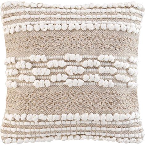 Coussin Déco "blanca" 40x40cm Naturel & Blanc (1/4)