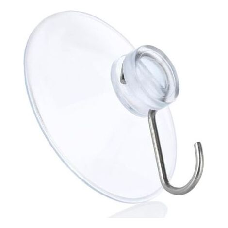 Lot de 10 ventouses avec crochets - Transparent - Pour fenêtre, salle de bain et cuisine - Idéal pour la décoration de fenêtre, les guirlandes lumineuses et comme porte-serviettes - 40 mm (1/5)