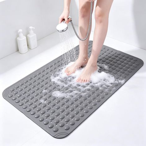 Tapis de Douche Antidérapant 60×90 cm, Grand Tapis de Bain (1/5)