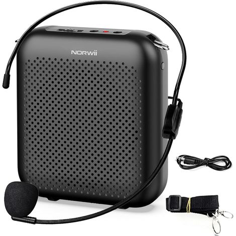 Voice Amplifier for Teachers with Wired Microphone  10W, 2000mAh, 15h battery life, USB-C charging, Powerful and sharp sound, Clear sound, GuidesClassTrainingOutdoorTrainers (1/5)
