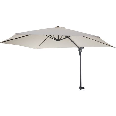 [NEUWERTIG] Wandschirm Acerra, Ampelschirm Balkonschirm Sonnenschirm, 3m neigbar, Polyester Alu/Stahl 9kg creme