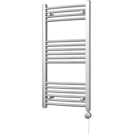 Zennor - Chrome Electric Towel Rail H1000mm x W500mm Curved 300w Thermostatic (1/3)
