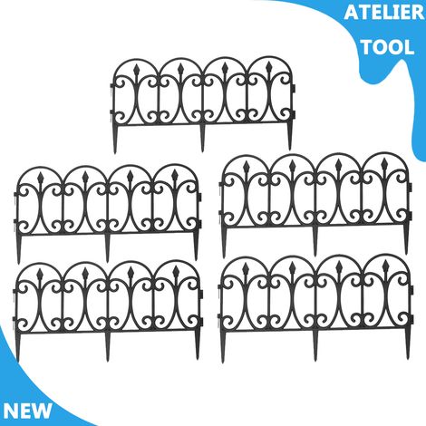 ATELIER Clôtures plug-in au sol de 5 pièces 58 x 23cm PP pour potager, jardin, ferme (1/5)