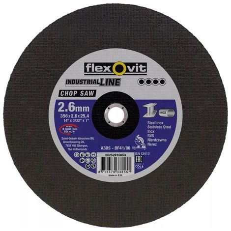 Meule à tronçonner CHOP SAW - Ø 356 mm - Épaisseur 2.6 mm - FLEXOVIT (1/2)