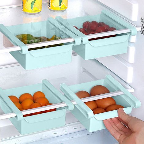 Boîte De Rangement Coulissante Pour Réfrigérateur - Boîte De Rangement En Plastique Transparente Avec Orifices De Drainage - Compatible Réfrigérateurs Et Tables En Verre - 1 Pièce (1/4)