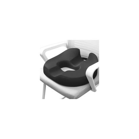 1 coussin en mousse à mémoire de forme - QFC066, tissu sergé noir amélioré, grande taille - 47 x 42 x 7 cm (1/5)