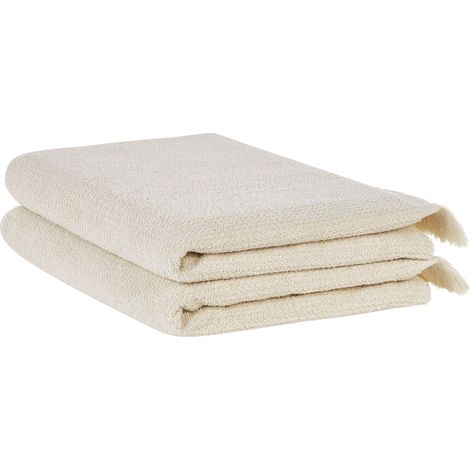 Set of 2 Towels ATIU Terry Cotton Beige (1/5)