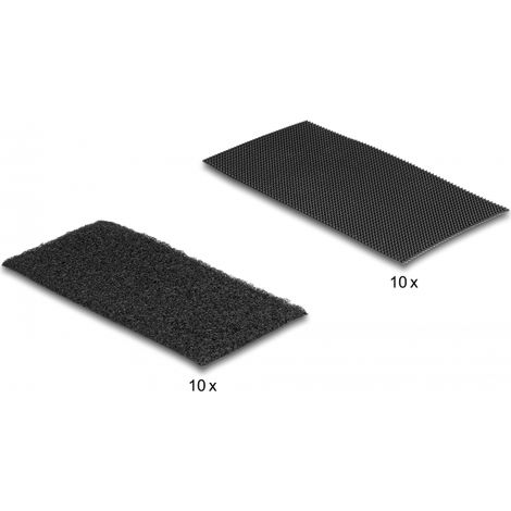 Delock Parches de Tela Autoadhesiva LA 100 mm x AN 50 mm set de 10 piezas negras