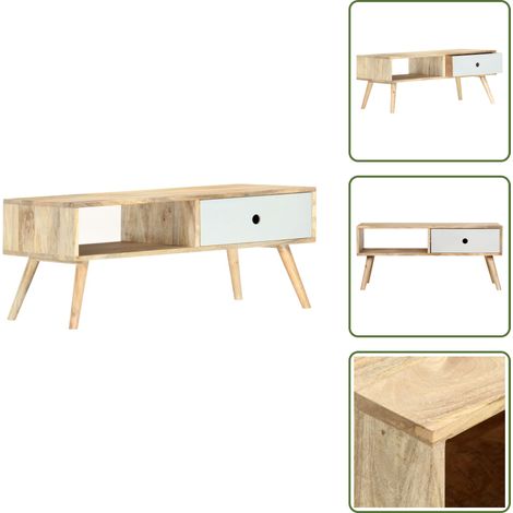 Table basse 90x50x40 cm Bois de manguier massif - Table Basse - Table D'appoint - Meubles De Salon - Mobilier Design - Bois Massif (1/5)