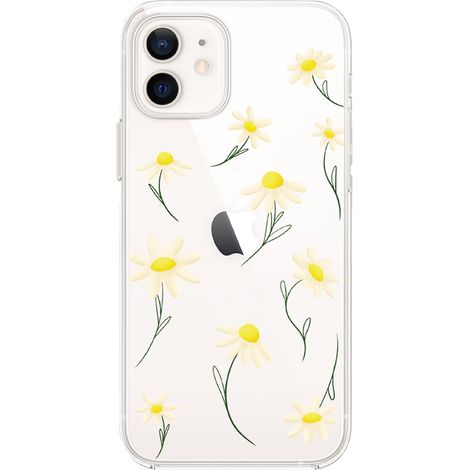 iPhone 12 Mini Hülle, Transparent, Silikon Flexi, Gänseblümchen (1/5)