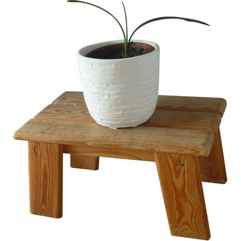 Finish – Banc de jardin en pin naturel – Dimensions 35 x 23 x 18 cm – Montage facile – Pour intérieur et extérieur couvert