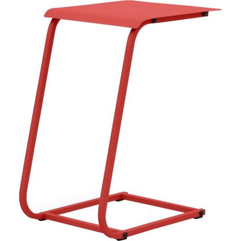 PROLOISIRS Table basse de jardin Violette II en acier 35 x 52 x 48 cm - rouge