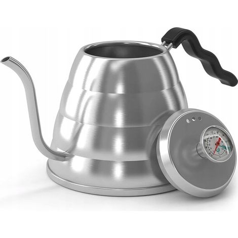 Traditioneller Wasserkocher mit Thermometer, Induktions-Gaskocher Barista 1,2 l