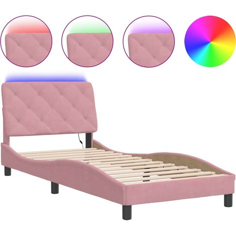 Maison Exclusive - Giroletto con LED senza Materasso Rosa 90x190 cm in Velluto (1/5)
