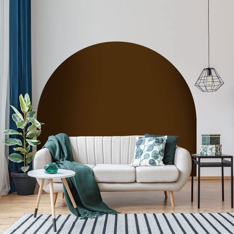 Autocollant Lit Tête de Lit Arche Stickers Muraux Papier Peint Demi Cercle pour Décoration Salon et Chambre L150 x H115 cm Chocolat (1/5)