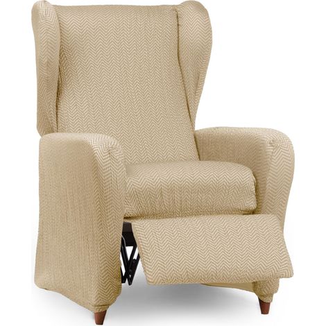 Housse de Fauteuil Extensible Relax 1 Place Beige Design Luz (1/5)