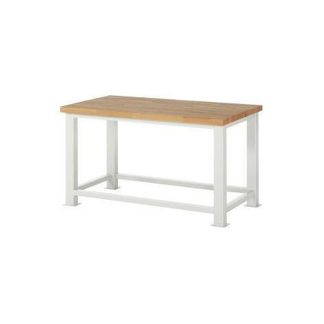 Schwerlast-Werkbank Classic B1500xT900xH850mm Buche massiv lichtgrau RAU (1/2)