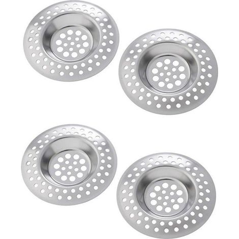 Filtre Evier - Acier Inoxydable 70 mm - Pour Lavabo Baignoire - Lot de 4