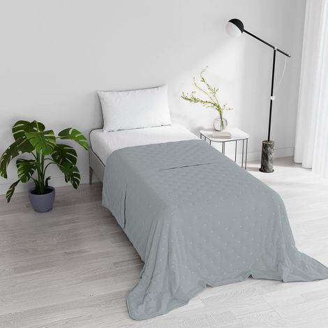 Couette d'été rembourré, Microfibre, Gris foncé, 170x250cm (1/3)