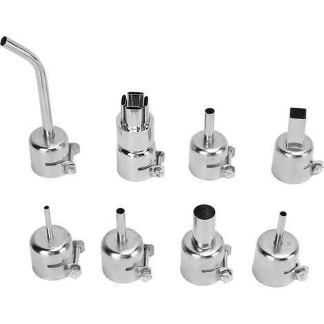 Boquilla de aleación de zinc para pistola de aire caliente, surtido para estación de soldadura, herramienta de reparación de 8 piezas (1/5)