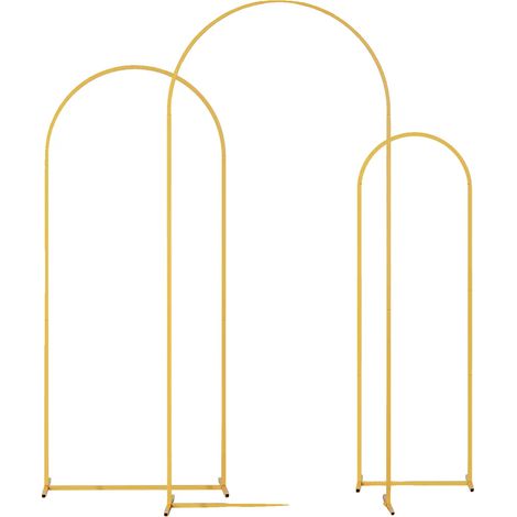 Arche de mariage, ensemble de 3 supports de fond élégants, Or, ensemble de 3 pièces (1/2)