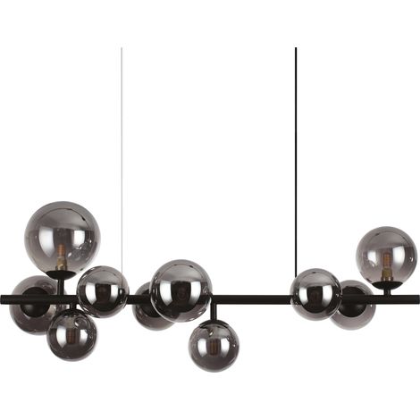 Sospensione Contemporanea Perlage Metallo Nero 10 Luci G9 3W 3000K Luce Calda
