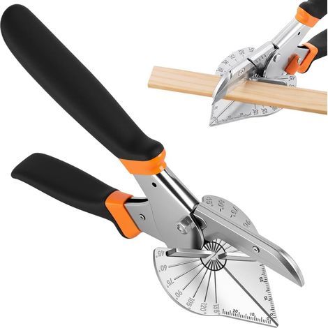 Cisailles à Angle, Cisaille À Onglet À Angle 45 °-135 °, Ciseaux à Goulotte Multifonction avec 2 Lames de Rechange, Outil de Coupe Quart de Rond,pour couper Le Bois Tendre, le Plastique, le PVC (1/5)