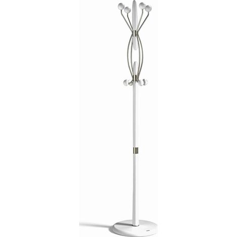 Perchero mod. 424 herrajes en cromo satinado lacado blanco, 184 cm(alto)37 cm(ancho)37 cm(largo) (1/2)